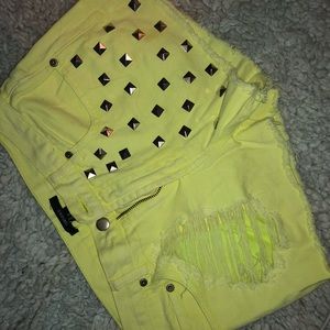 High Waisted Studded Shorts